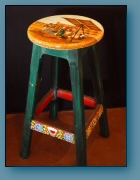 Backless Stool: Costumbrismo Market
