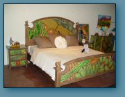 King Size Bed: Cactus Motif